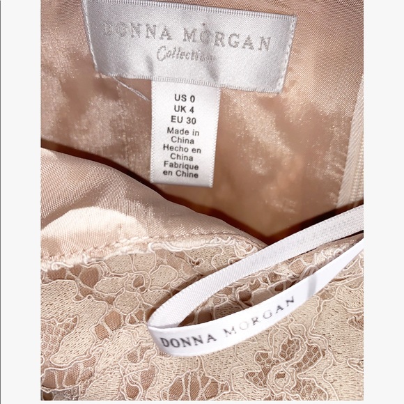 Gia Floral Donna Morgan Dress Ivory/Blush - Picture 5 of 8